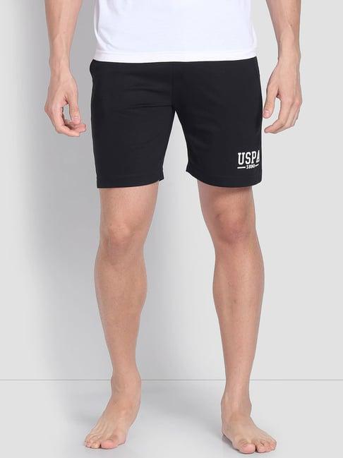 u.s. polo assn. black cotton regular fit shorts