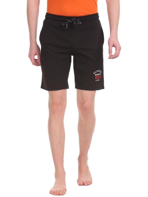 u.s. polo assn. black cotton regular fit shorts