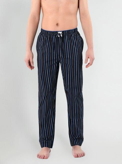 u.s. polo assn. black cotton regular fit striped lounge pants