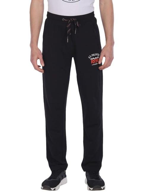 u.s. polo assn. black cotton regular fit trackpants