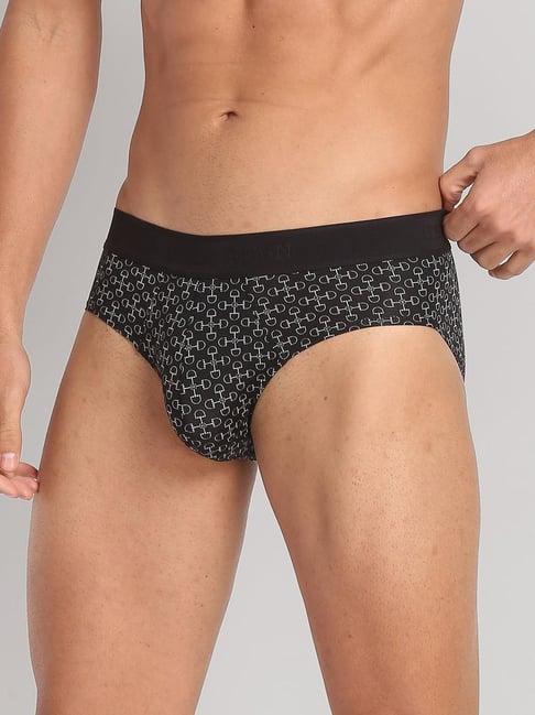 u.s. polo assn. black regular fit printed briefs