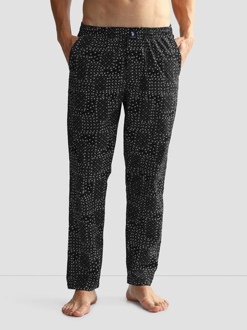 u.s. polo assn. black regular fit printed lounge pants