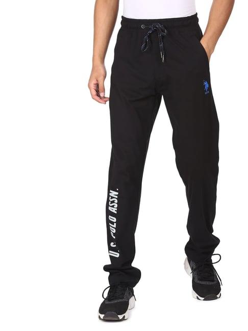 u.s. polo assn. black regular fit printed trackpants