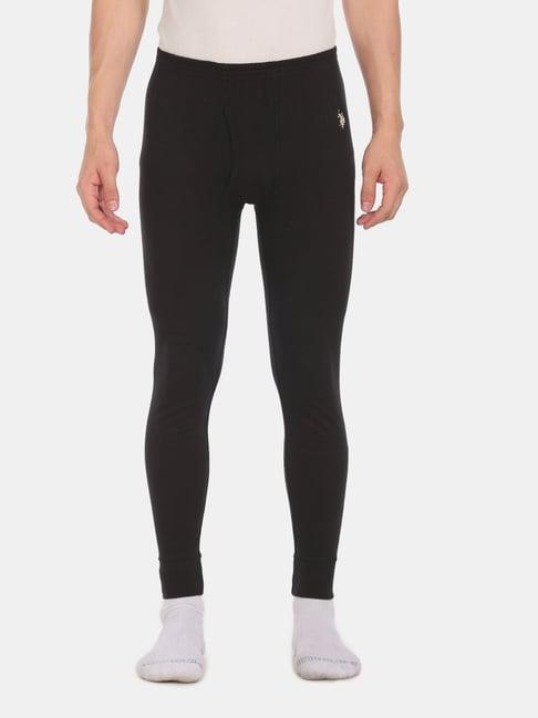 u.s. polo assn. black regular fit thermal bottoms