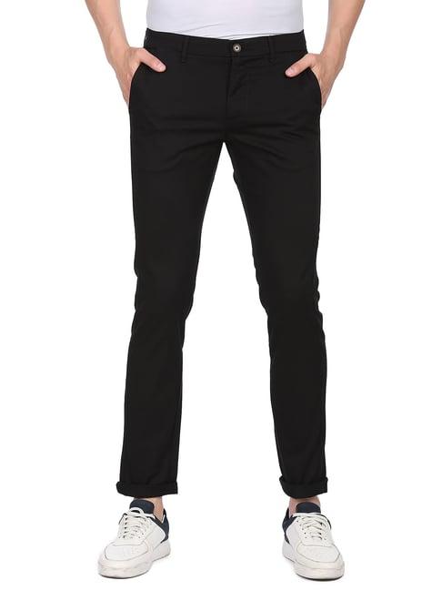 u.s. polo assn. black slim fit flat front trousers