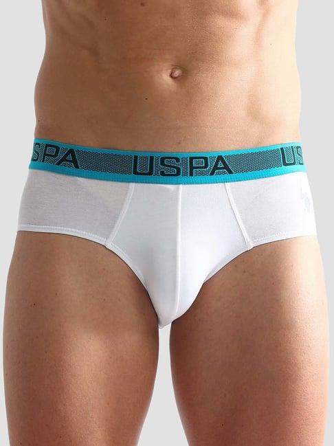 u.s. polo assn. blue & white regular fit briefs