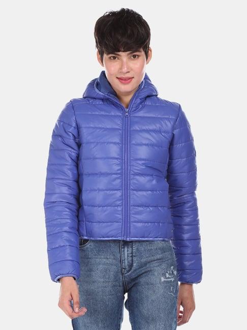 u.s. polo assn. blue full sleeves puffer jacket