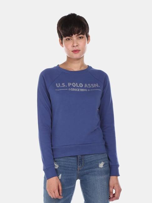 u.s. polo assn. blue full sleeves round neck sweatshirt