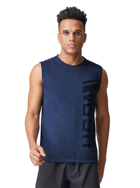 u.s. polo assn. blue regular fit printed t-shirt