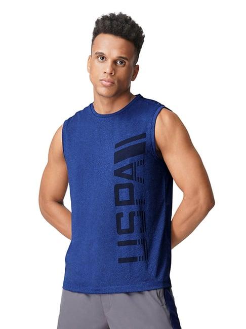 u.s. polo assn. blue regular fit printed t-shirt