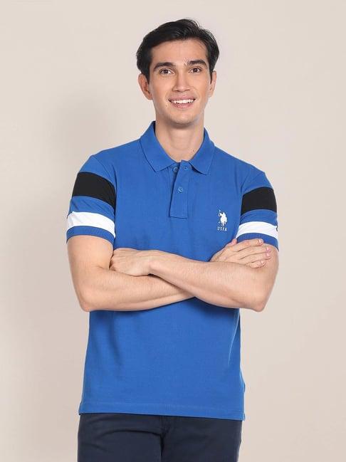 u.s. polo assn. blue slim fit cotton polo t-shirt