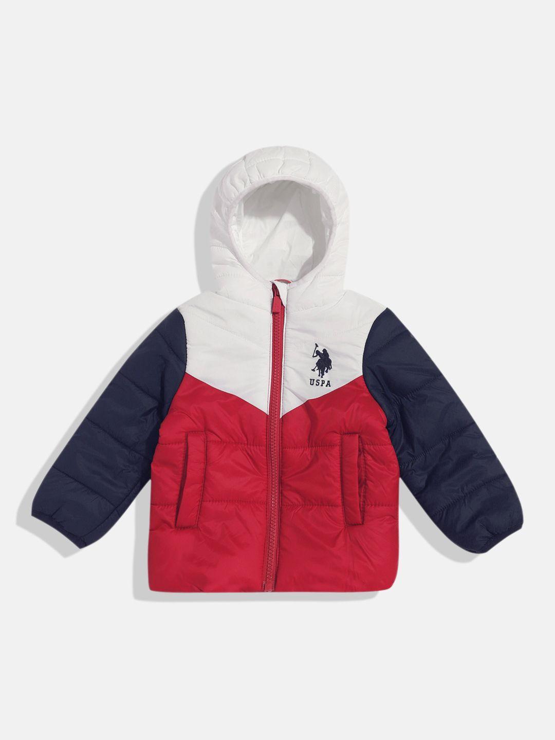 u.s. polo assn. boys colourblocked puffer jacket