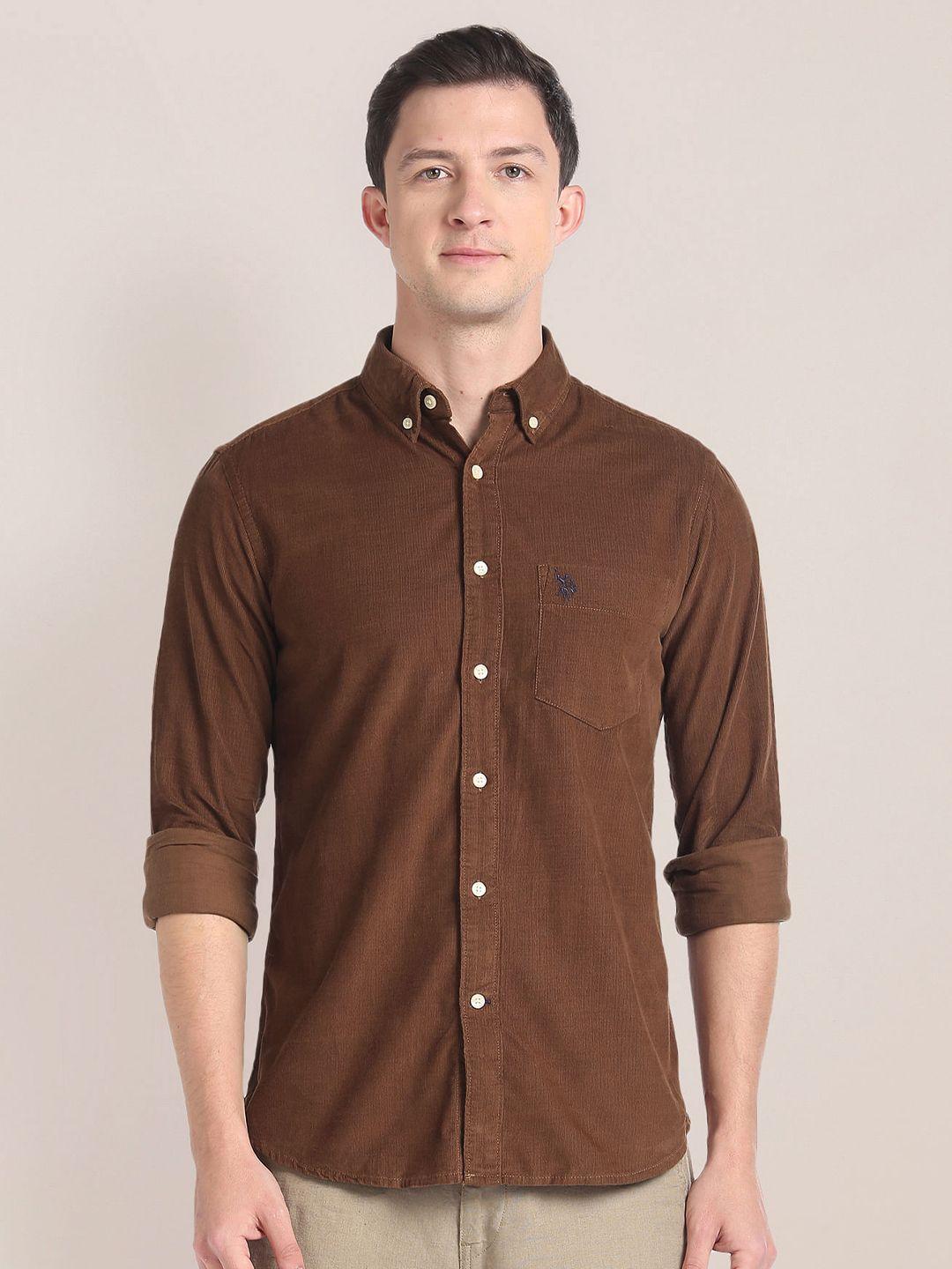u.s. polo assn. button-down collar pure cotton casual shirt