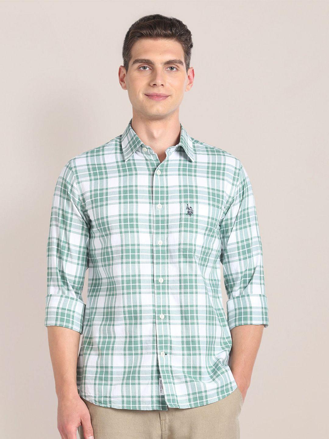 u.s. polo assn. checked cotton classic casual shirt