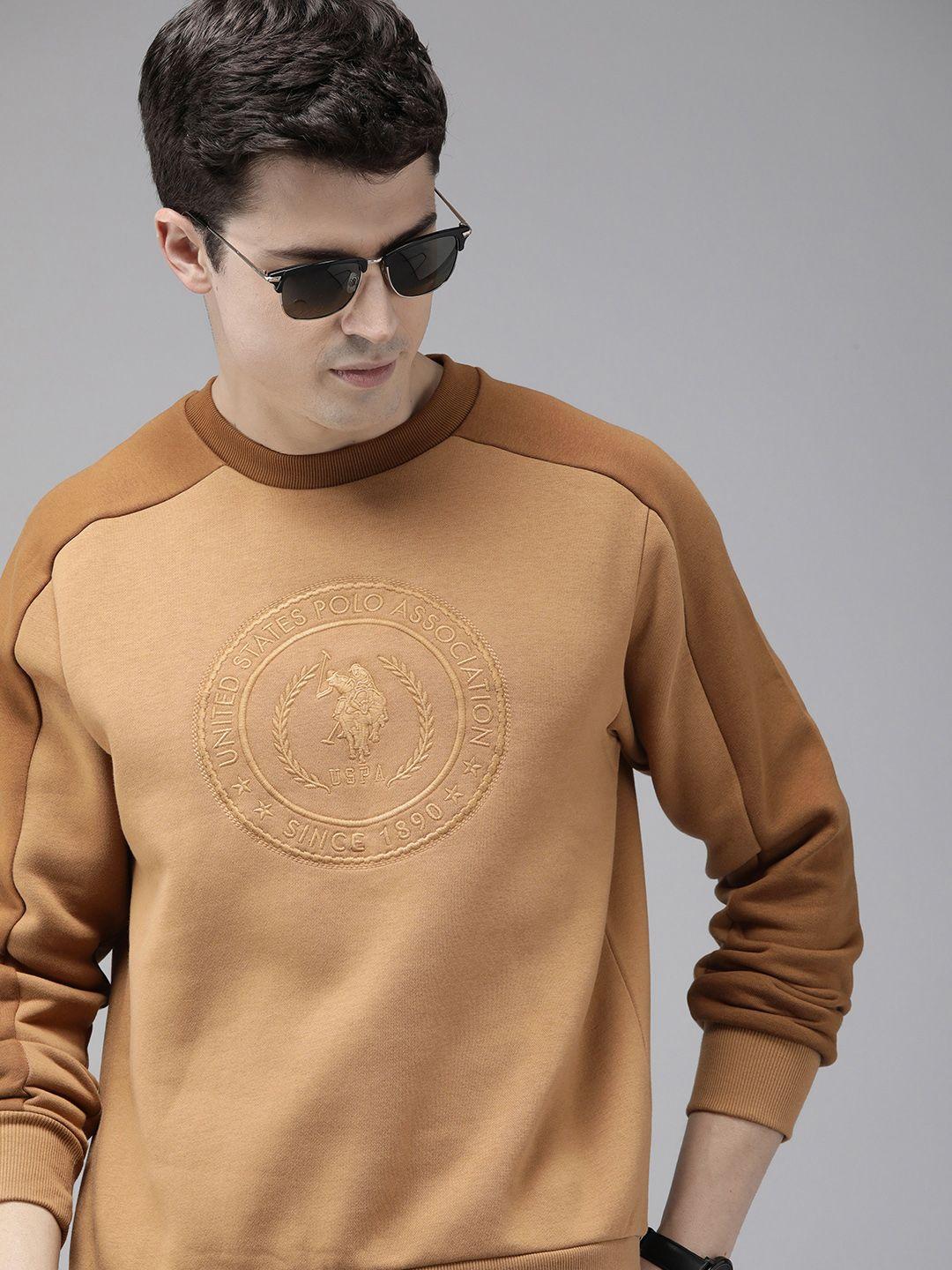 u.s. polo assn. colourblocked embroidered pullover sweatshirt