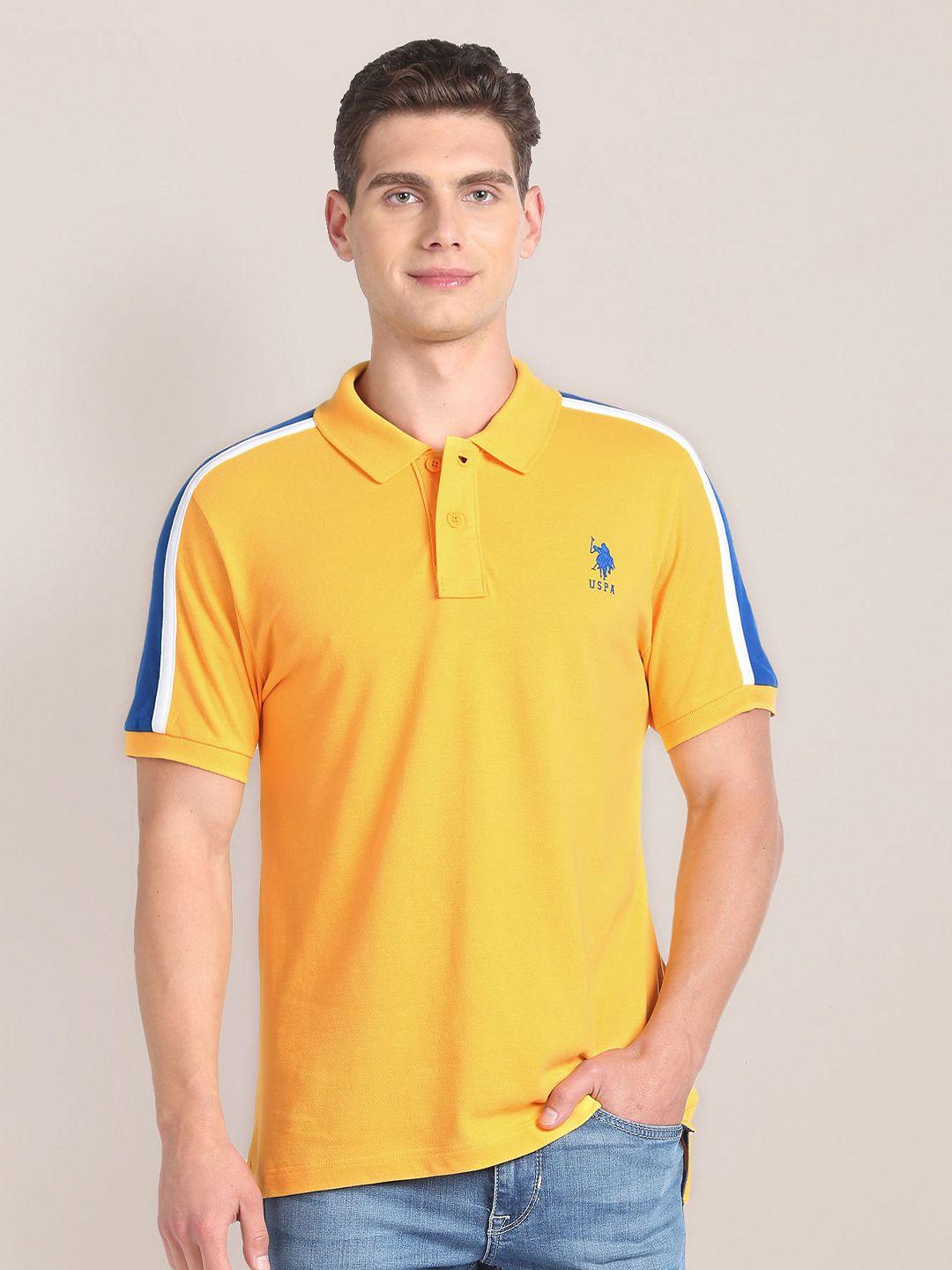u.s. polo assn. colourblocked polo collar slim fit t-shirt
