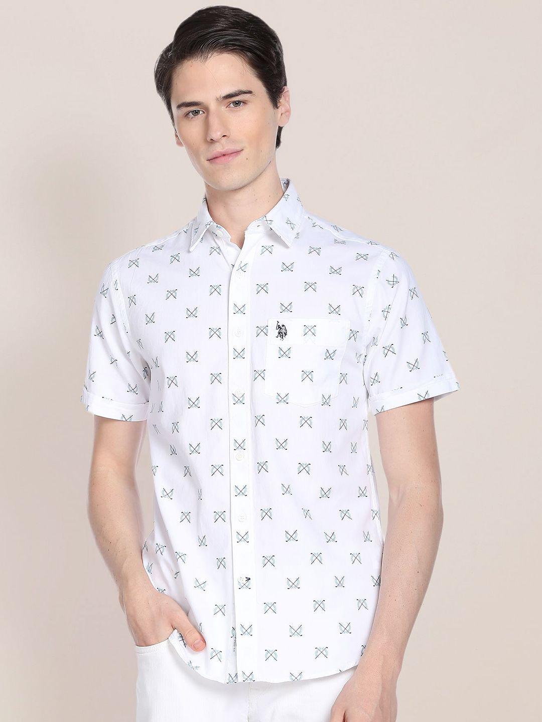 u.s. polo assn. conversational printed cotton casual shirt