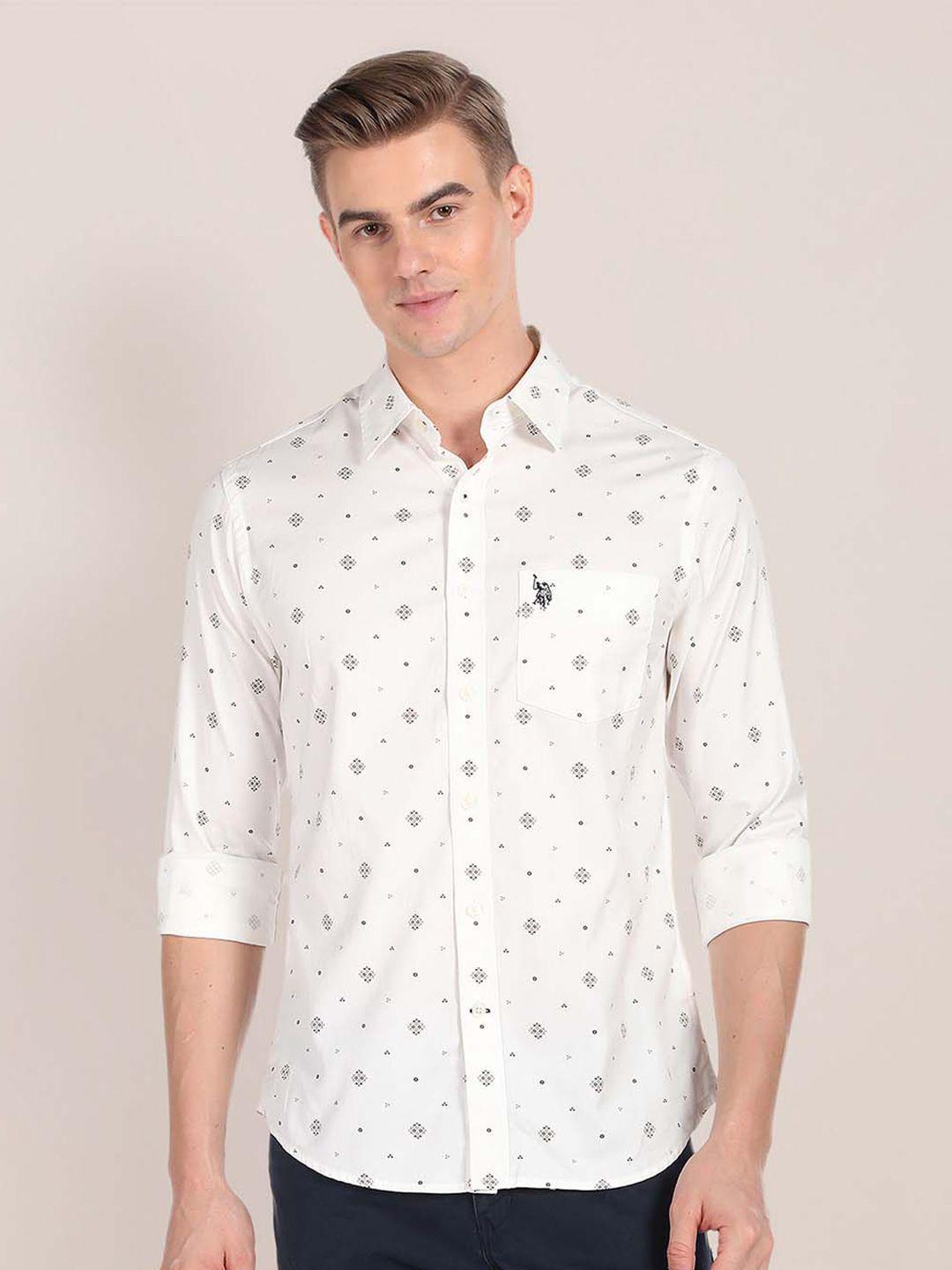 u.s. polo assn. conversational printed pure cotton shirt
