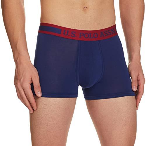 u.s. polo assn. cotton spandex solid i101 premium trunks - pack of 1 (sailor navy m)