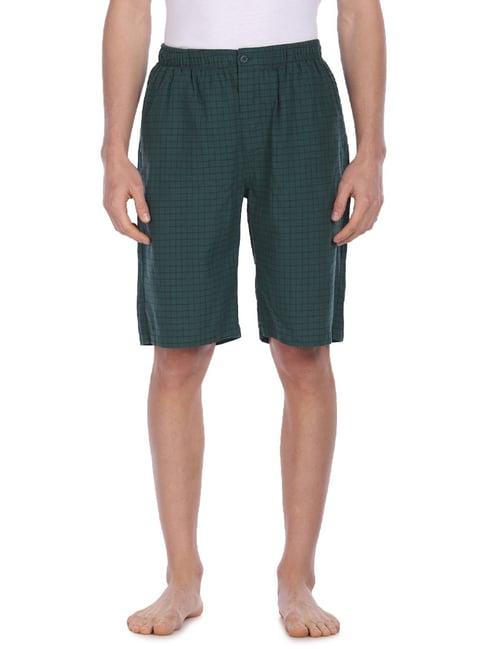 u.s. polo assn. dark green check night shorts