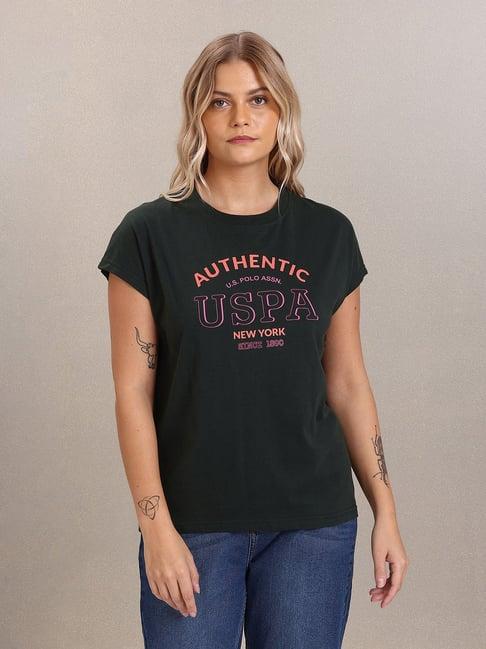 u.s. polo assn. dark green graphic print t-shirt