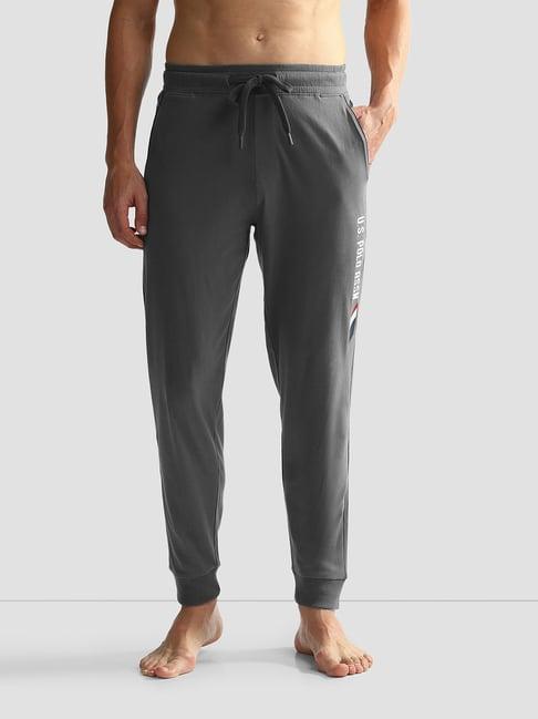 u.s. polo assn. dark grey regular fit logo print lounge pants