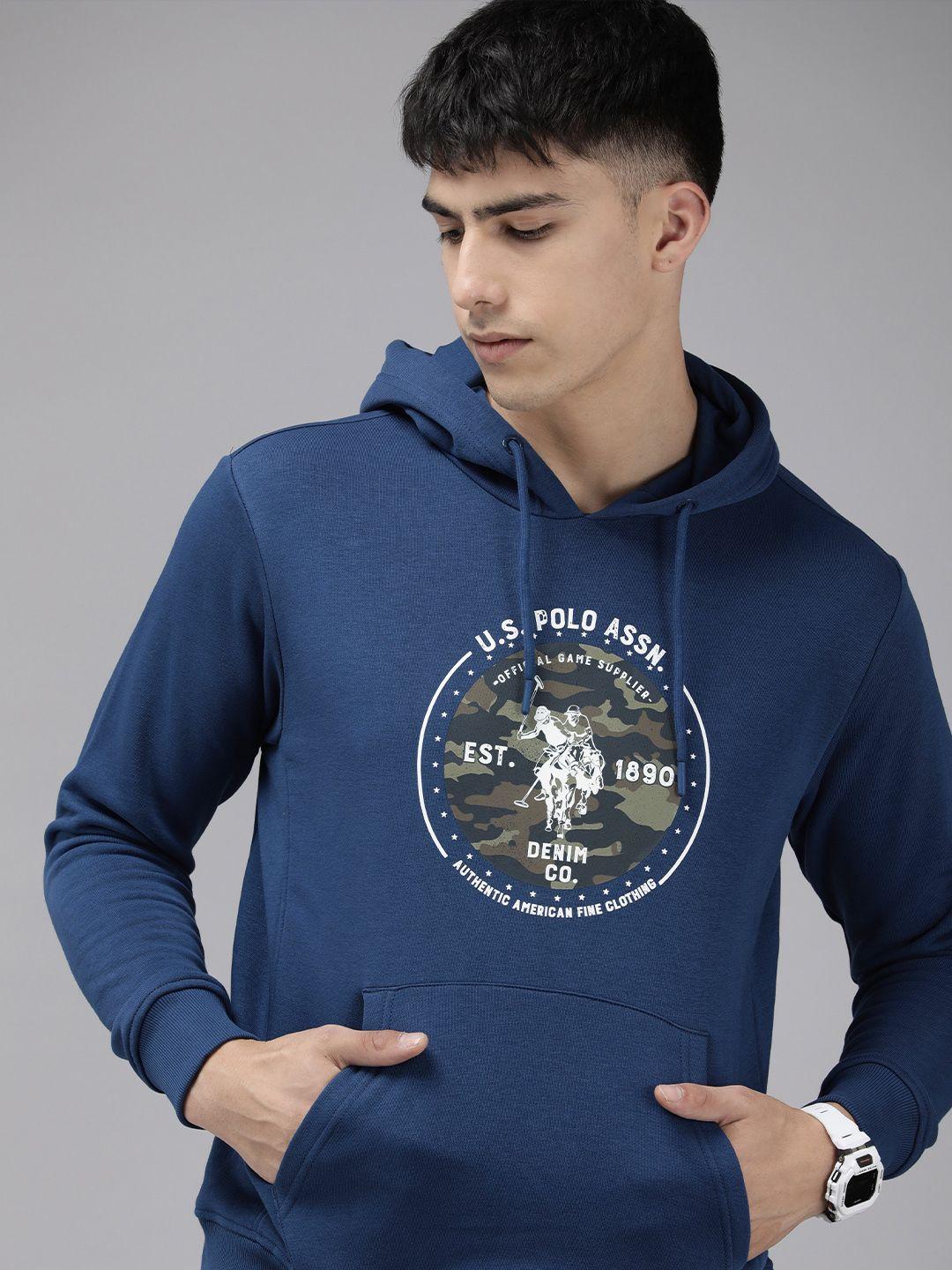 u.s. polo assn. denim co. brand logo printed hooded sweatshirt