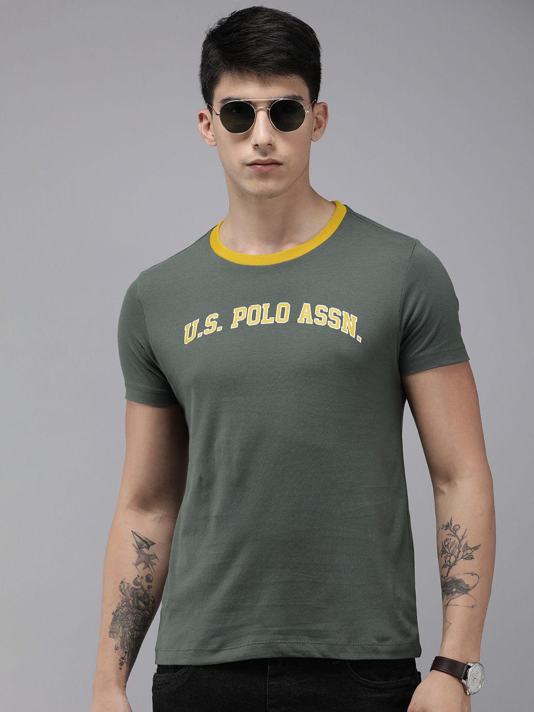 u.s. polo assn. denim co. brand logo printed pure cotton t-shirt