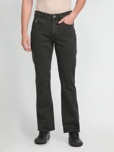 u.s. polo assn. denim co. green cotton bootcut fit jeans