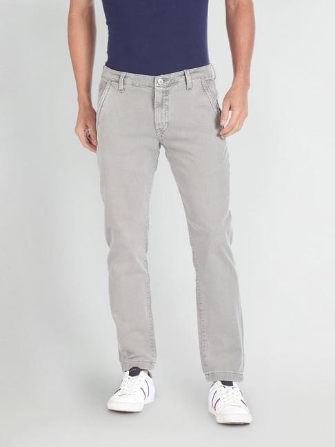 u.s. polo assn. denim co. grey cotton slim tapered fit jeans