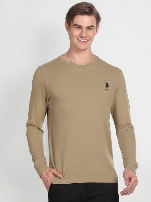 u.s. polo assn. denim co. khaki cotton muscle fit t-shirt