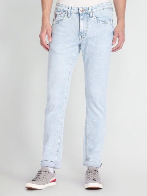 u.s. polo assn. denim co. light blue cotton slim tapered fit jeans