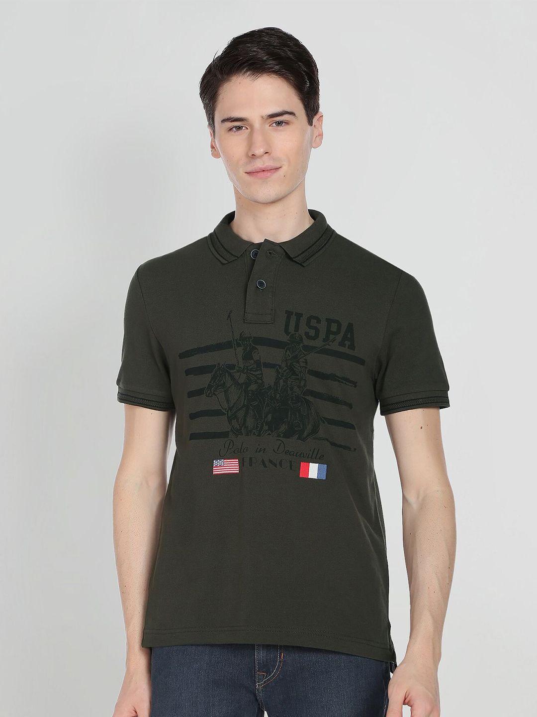 u.s. polo assn. denim co. men brand logo printed polo collar t-shirt