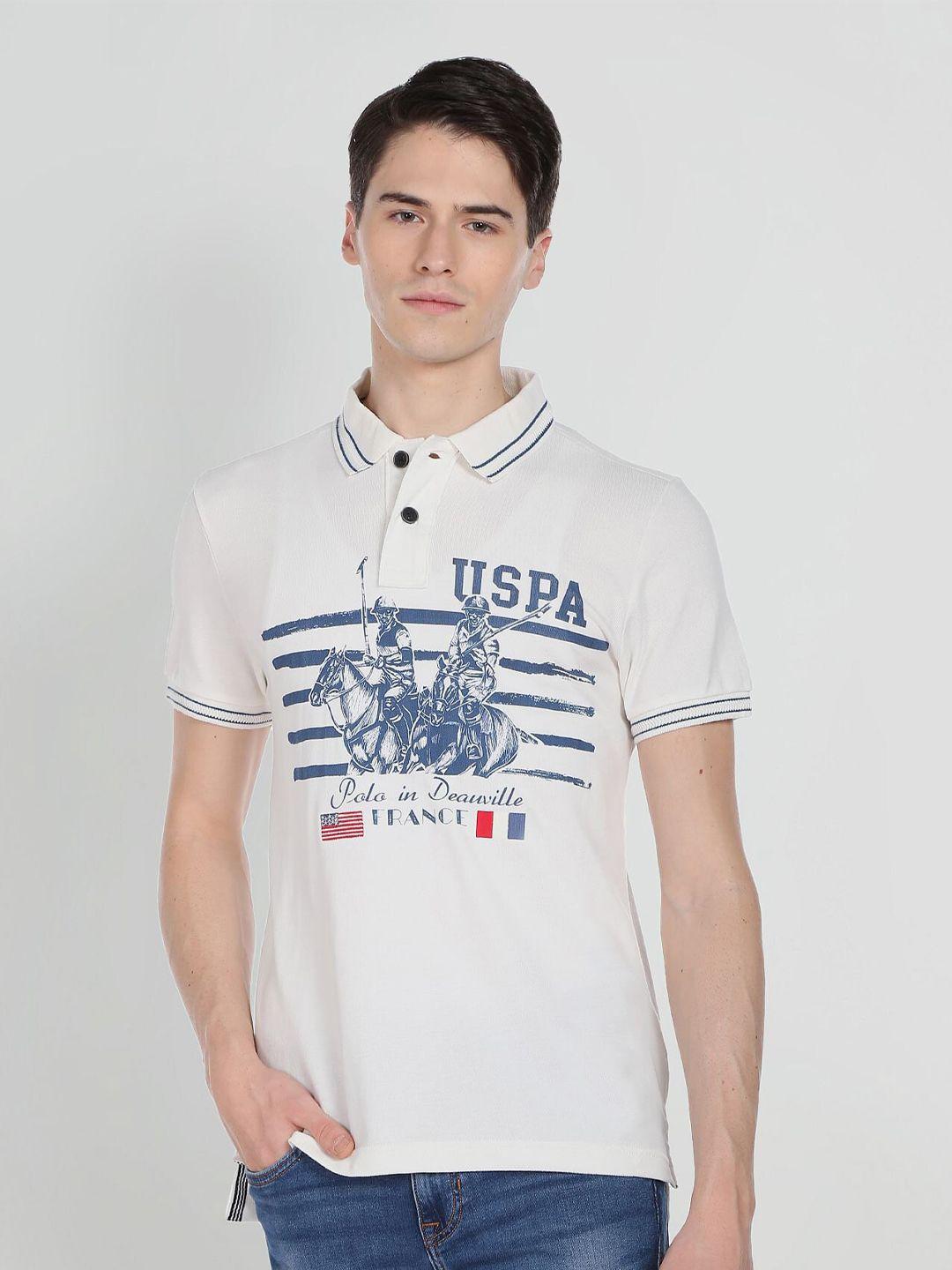 u.s. polo assn. denim co. men brand logo printed polo collar t-shirt