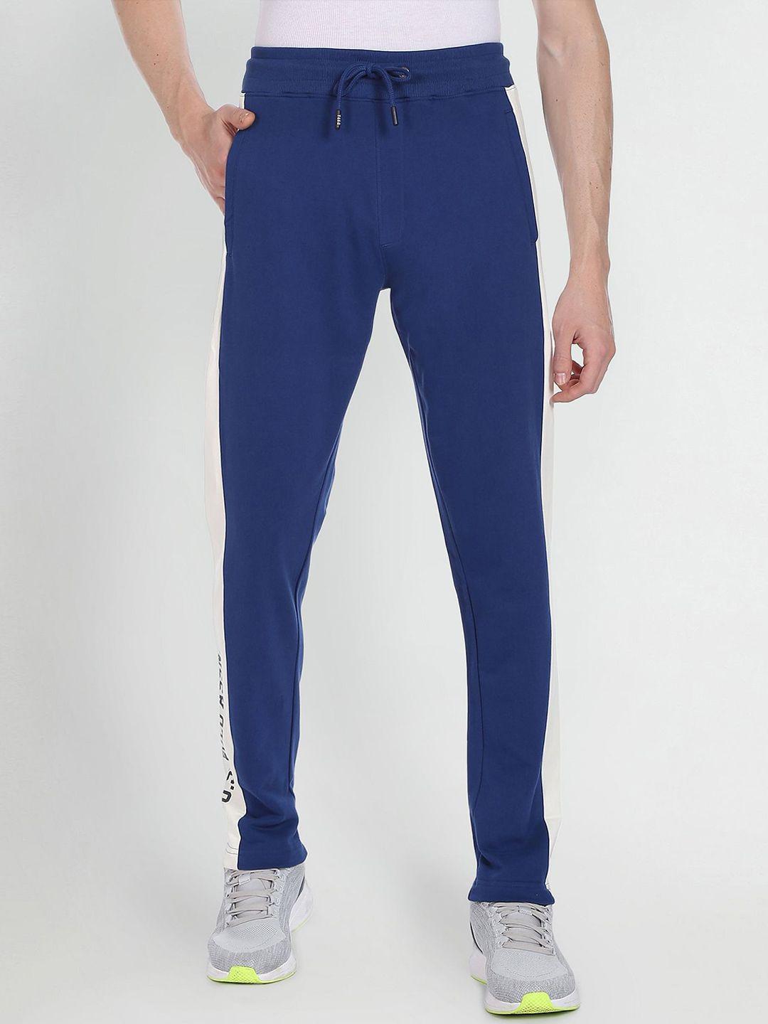 u.s. polo assn. denim co. men colourblocked straight-fit pure-cotton track pants