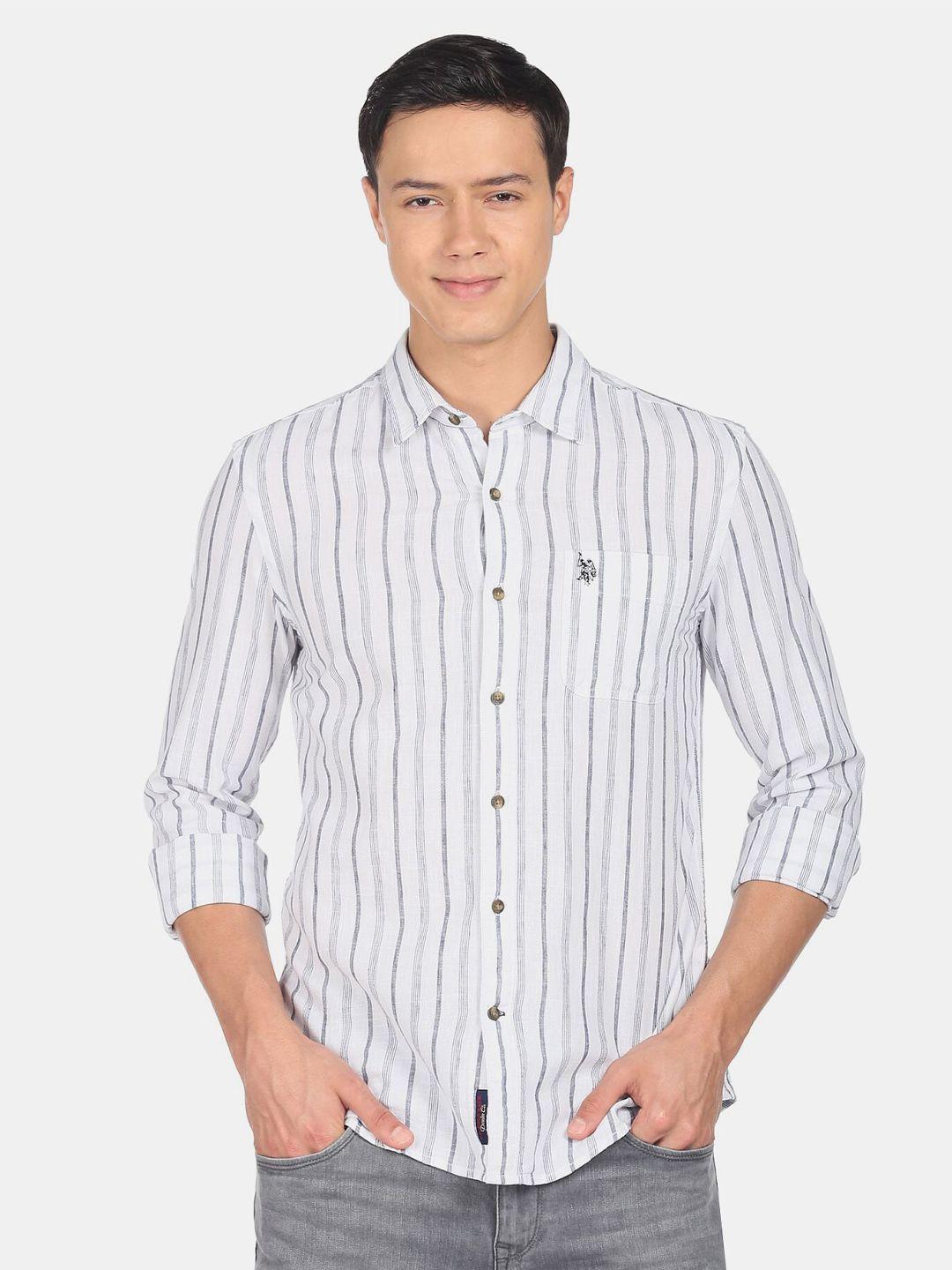 u.s. polo assn. denim co. men cotton striped casual shirt