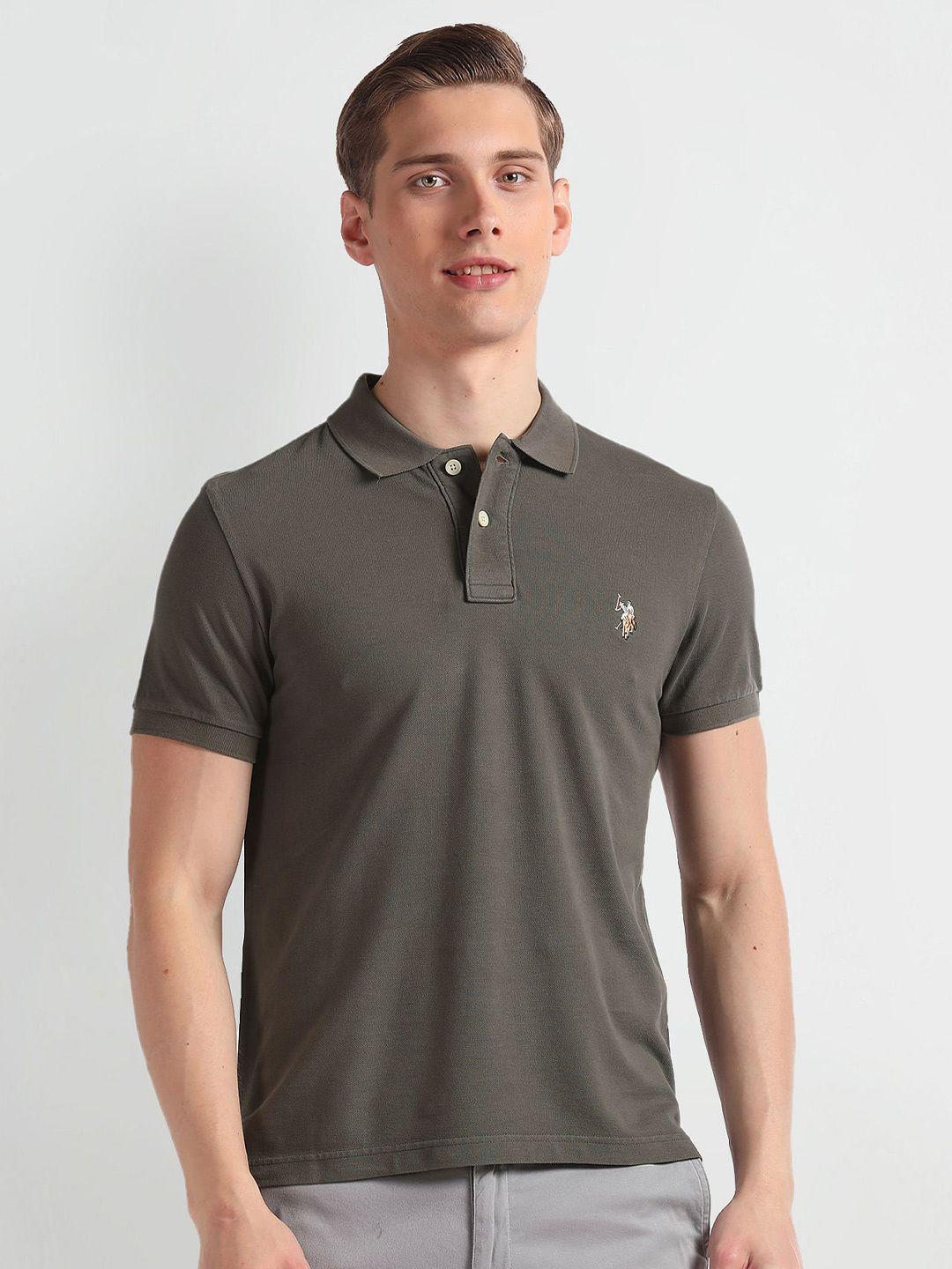 u.s. polo assn. denim co. polo collar short sleeves cotton slim fit t-shirt