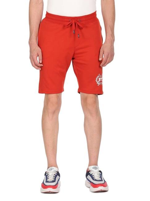 u.s. polo assn. denim co. red regular fit printed shorts