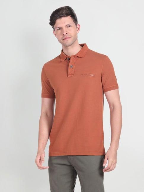 u.s. polo assn. denim co. rust cotton muscle fit polo t-shirt