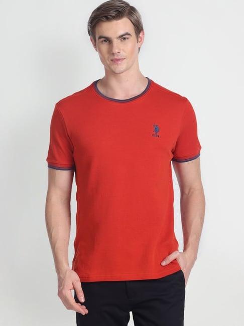 u.s. polo assn. denim co. rust cotton muscle fit t-shirt