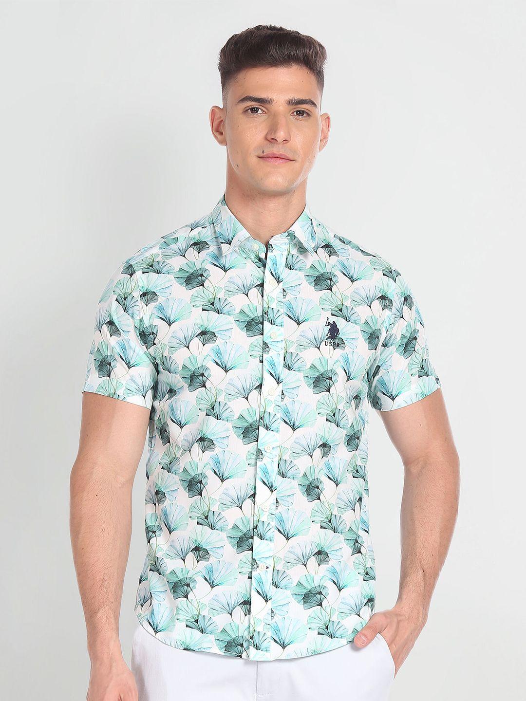 u.s. polo assn. denim co. slim fit floral printed casual shirt