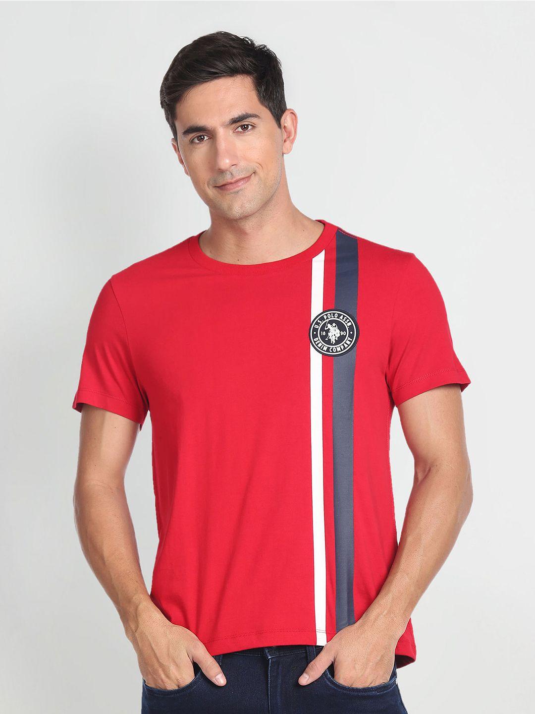 u.s. polo assn. denim co. striped slim fit pure cotton casual t-shirt