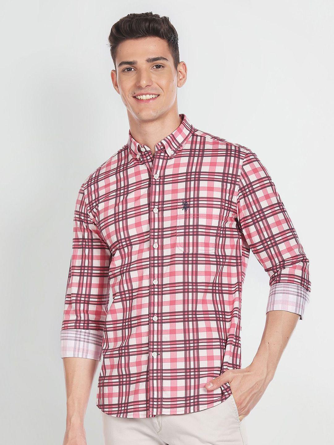 u.s. polo assn. denim co. tartan checked slim fit pure cotton casual shirt