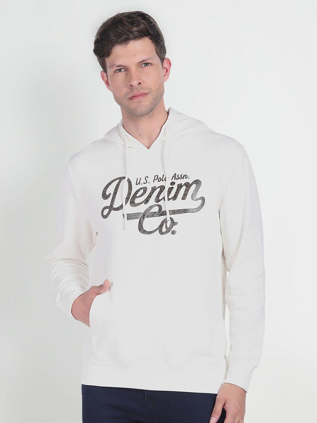 u.s. polo assn. denim co. typography printed hooded sweatshirt