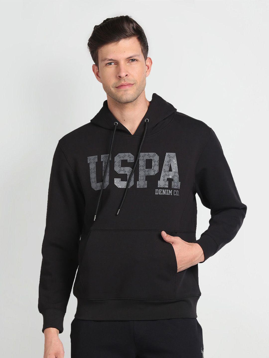 u.s. polo assn. denim co. typography printed hooded sweatshirt