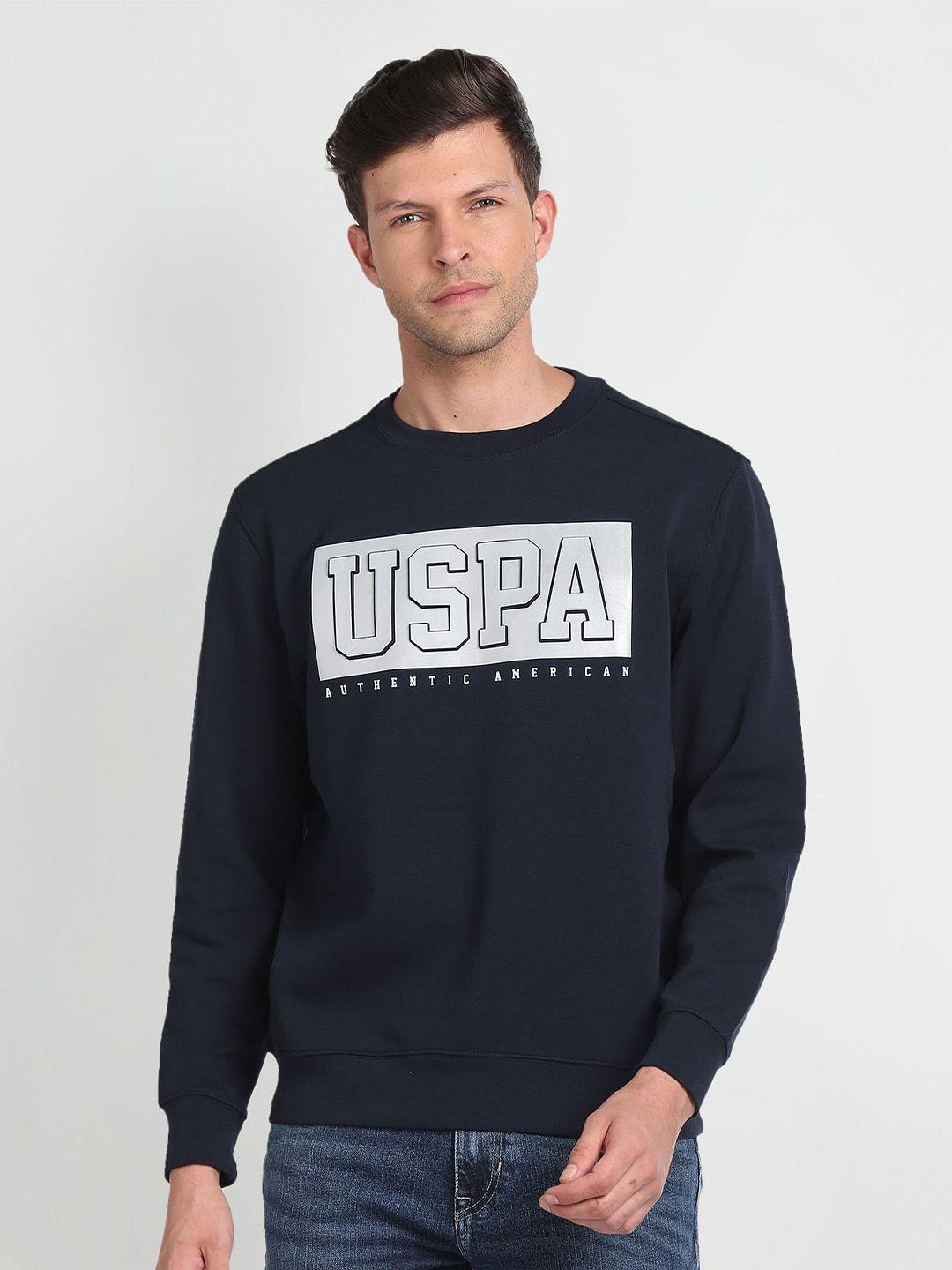 u.s. polo assn. denim co. typography printed pullover sweatshirt