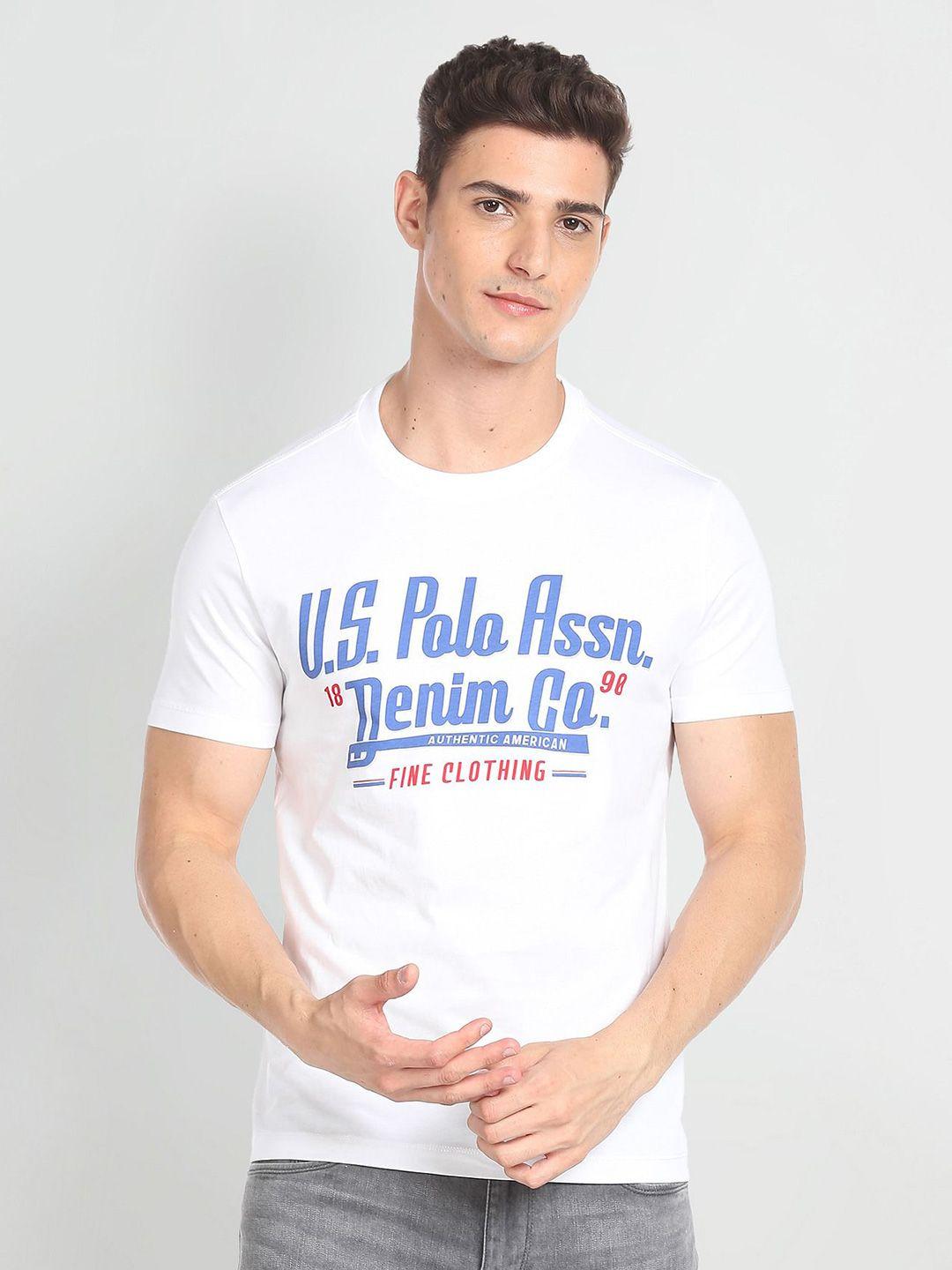 u.s. polo assn. denim co. typography printed pure cotton slim fit t-shirt