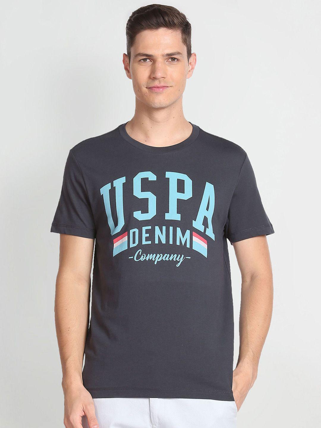 u.s. polo assn. denim co. typography printed pure cotton slim fit t-shirt