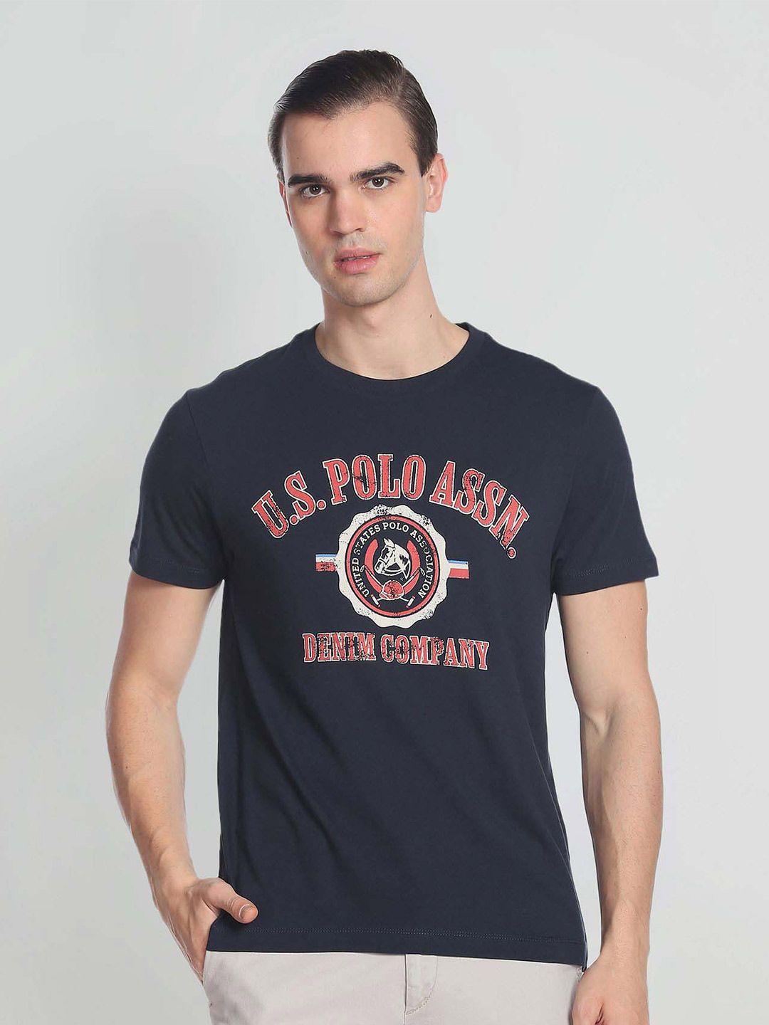 u.s. polo assn. denim co. typography printed pure cotton t-shirt