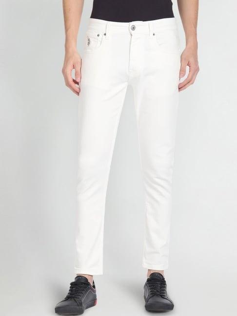 u.s. polo assn. denim co. white cotton regular fit jeans